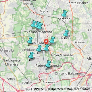 Mappa Via Stelvio, 20814 Limbiate MB, Italia (3.44538)