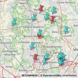 Mappa Via Stelvio, 20814 Limbiate MB, Italia (5.34529)