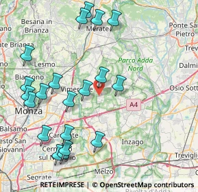 Mappa Via Ciucani, 20876 Ornago MB, Italia (9.3495)