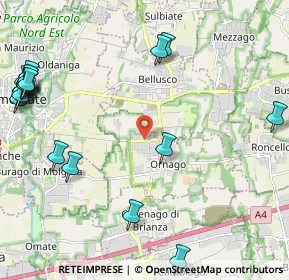 Mappa Via Ciucani, 20876 Ornago MB, Italia (3.064)