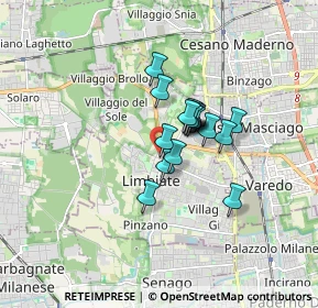 Mappa Via Fratelli Casati, 20051 Limbiate MB, Italia (1.05)
