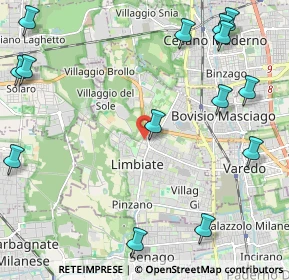 Mappa Via Fratelli Casati, 20051 Limbiate MB, Italia (2.98214)