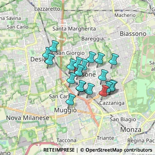 Mappa P.za Italia, 20035 Lissone MB, Italia (1.281)