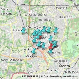 Mappa Piazzetta Padre Pio Santo, 20851 Lissone MB, Italia (1.2465)