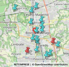 Mappa Via Pusterla, 20813 Bovisio-Masciago MB, Italia (1.86824)