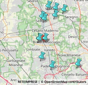 Mappa Via Pusterla, 20813 Bovisio-Masciago MB, Italia (3.9125)