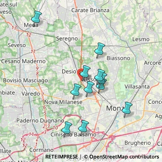 Mappa Via B. Cellini, 20851 Lissone MB, Italia (3.52091)