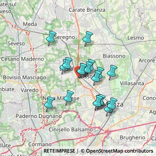 Mappa Via B. Cellini, 20851 Lissone MB, Italia (2.91333)