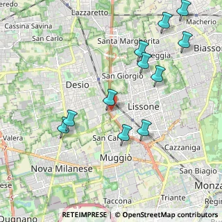Mappa Via B. Cellini, 20851 Lissone MB, Italia (2.23545)