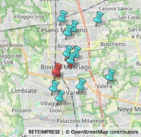 Mappa Via Padre L.M. Monti, 20813 Bovisio-Masciago MB, Italia (1.47462)