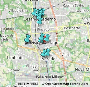 Mappa Via Padre L.M. Monti, 20813 Bovisio-Masciago MB, Italia (1.58438)