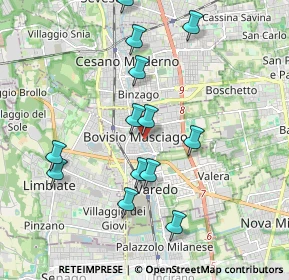 Mappa Via Padre L.M. Monti, 20813 Bovisio-Masciago MB, Italia (1.91462)