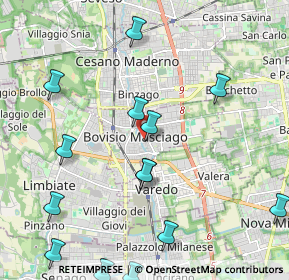 Mappa Via Padre L.M. Monti, 20813 Bovisio-Masciago MB, Italia (2.57714)