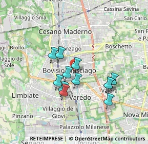 Mappa Via Padre L.M. Monti, 20813 Bovisio-Masciago MB, Italia (1.43333)