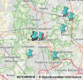 Mappa Via Carlo Pizzi, 20813 Bovisio-Masciago MB, Italia (3.46364)