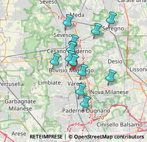 Mappa Via Carlo Pizzi, 20813 Bovisio-Masciago MB, Italia (2.8)