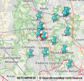 Mappa Via Carlo Pizzi, 20813 Bovisio-Masciago MB, Italia (3.72667)