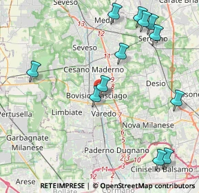 Mappa Via Padre L.M. Monti, 20813 Bovisio-Masciago MB, Italia (4.93917)