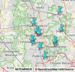 Mappa Via Toti Enrico, 20813 Bovisio-Masciago MB, Italia (3.08545)