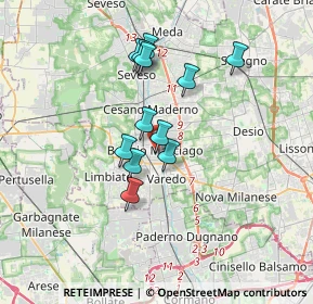 Mappa Via Toti Enrico, 20813 Bovisio-Masciago MB, Italia (2.8075)