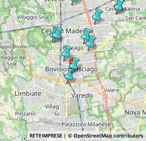 Mappa Via Toti Enrico, 20813 Bovisio-Masciago MB, Italia (1.96364)