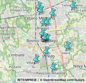 Mappa Via Toti Enrico, 20813 Bovisio-Masciago MB, Italia (1.66429)