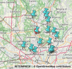 Mappa Via Toti Enrico, 20813 Bovisio-Masciago MB, Italia (7.44313)