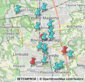 Mappa Via Leonardo Da Vinci, 20813 Bovisio-Masciago MB, Italia (1.85529)