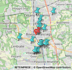 Mappa Via Leonardo Da Vinci, 20813 Bovisio-Masciago MB, Italia (1.43944)