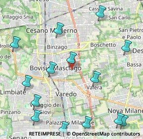 Mappa Via Alcide De Gasperi, 20813 Bovisio-Masciago MB, Italia (2.904)