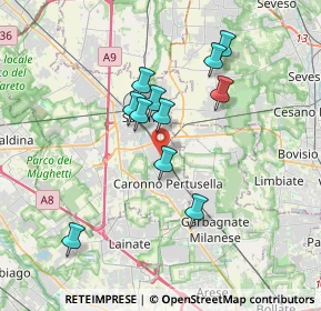 Mappa Vicolo Euclide, 21042 Caronno Pertusella VA, Italia (3.09091)