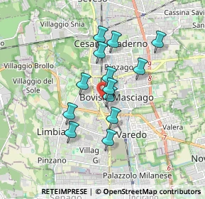 Mappa Via Mameli Goffredo, 20813 Bovisio-Masciago MB, Italia (1.36769)
