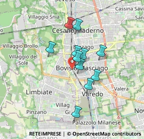 Mappa Via Mameli Goffredo, 20813 Bovisio-Masciago MB, Italia (1.29545)