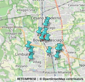 Mappa Via Mameli Goffredo, 20813 Bovisio-Masciago MB, Italia (1.28615)