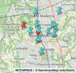 Mappa Via Mameli Goffredo, 20813 Bovisio-Masciago MB, Italia (1.38692)