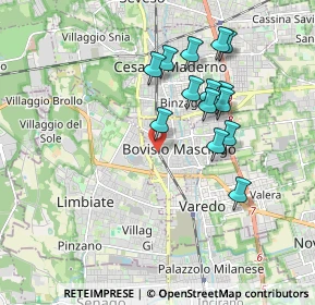 Mappa Via Mameli Goffredo, 20813 Bovisio-Masciago MB, Italia (1.70643)