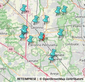 Mappa Via IV Ottobre, 21042 Caronno Pertusella VA, Italia (3.77846)