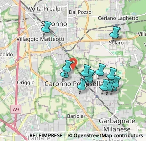 Mappa Via IV Ottobre, 21042 Caronno Pertusella VA, Italia (1.706)