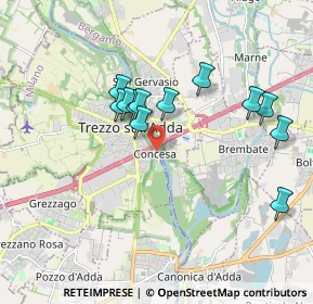 Mappa Via Padre Calvi Benigno, 20056 Trezzo sull'Adda MI, Italia (1.67333)