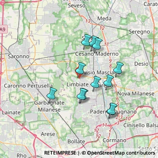 Mappa Via Fratelli Cervi, 20812 Limbiate MB, Italia (3.28833)