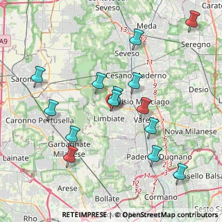 Mappa Via Fratelli Cervi, 20812 Limbiate MB, Italia (4.10357)
