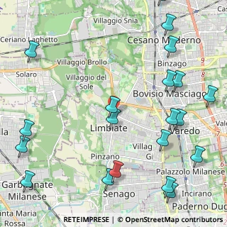 Mappa Via Fratelli Cervi, 20812 Limbiate MB, Italia (2.9665)