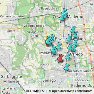 Mappa Via Fratelli Cervi, 20812 Limbiate MB, Italia (1.716)