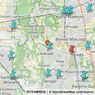 Mappa Via Fratelli Cervi, 20812 Limbiate MB, Italia (3.32786)