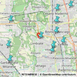 Mappa Via Fratelli Cervi, 20812 Limbiate MB, Italia (2.84455)