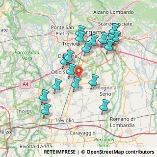 Mappa Via Merisi, 24049 Verdello BG, Italia (7.31842)