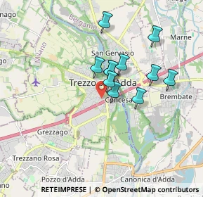 Mappa Via Giuseppe Verdi, 20056 Trezzo sull'Adda MI, Italia (1.33455)