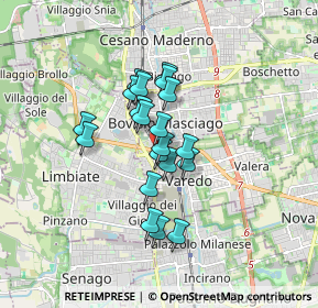 Mappa Via Francioli, 20813 Bovisio-Masciago MB, Italia (1.2245)