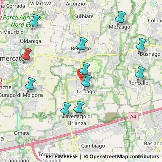 Mappa Via Bellusco, 20876 Ornago MB, Italia (2.33909)