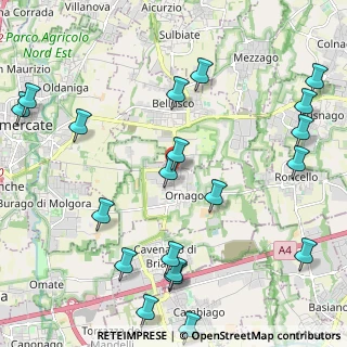 Mappa Via Bellusco, 20876 Ornago MB, Italia (2.7525)